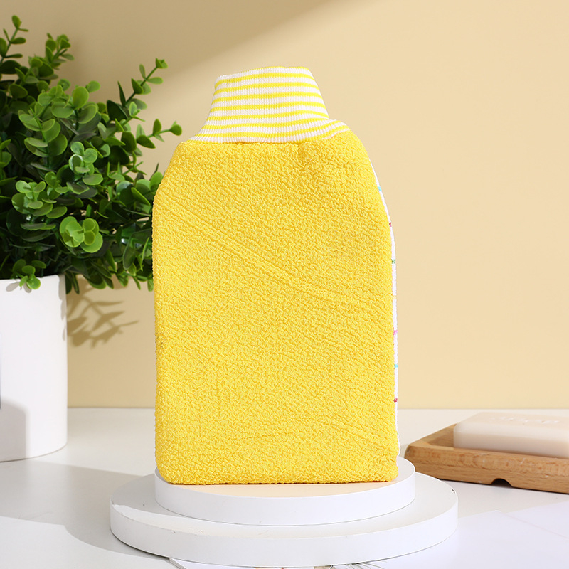 Prosop de baie gros, dual-use, textură exfoliantă cu nămol, față dublă, mănușă pentru spate și prosop exfoliant pentru spate