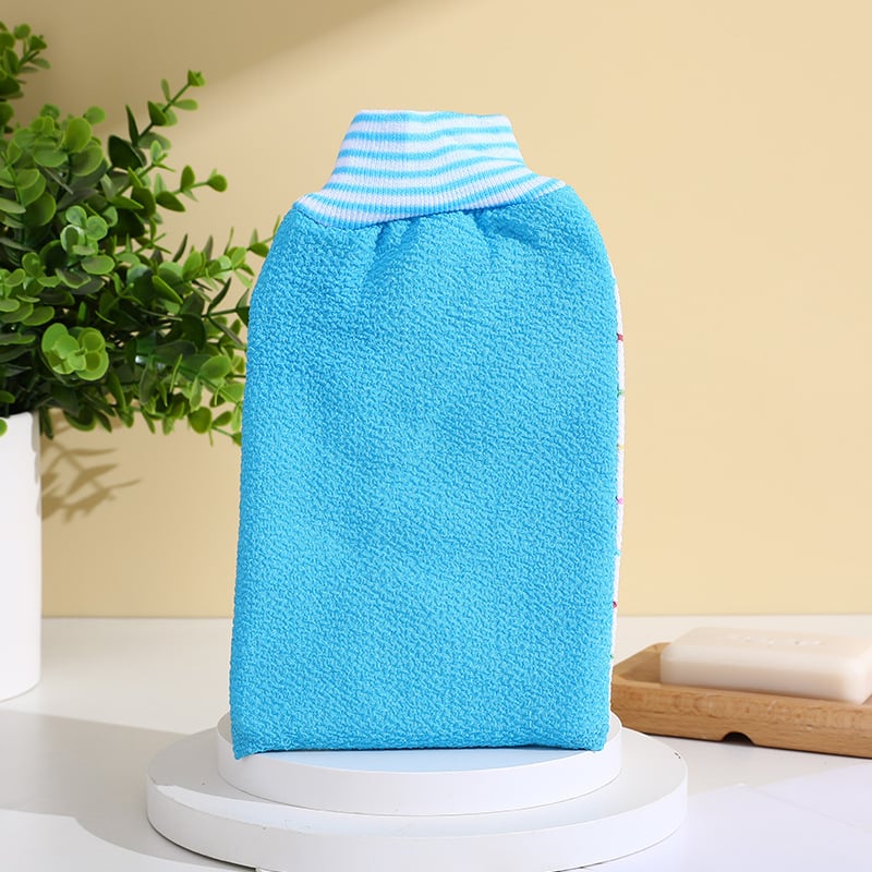 Prosop de baie gros, dual-use, textură exfoliantă cu nămol, față dublă, mănușă pentru spate și prosop exfoliant pentru spate