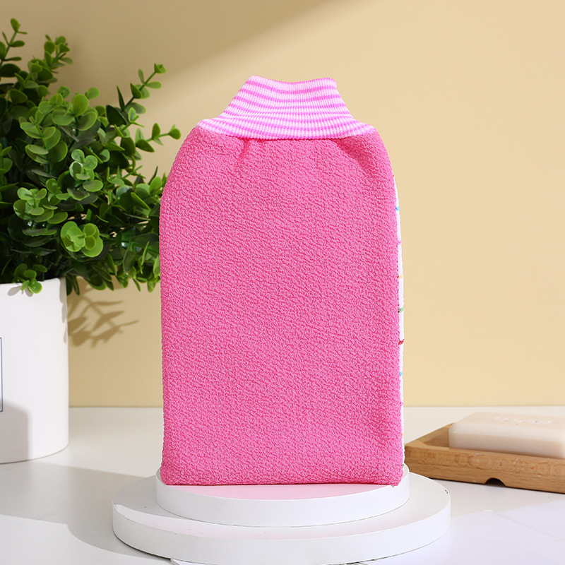 Prosop de baie gros, dual-use, textură exfoliantă cu nămol, față dublă, mănușă pentru spate și prosop exfoliant pentru spate