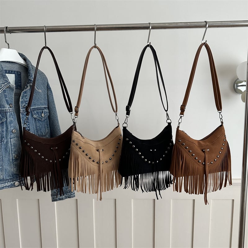 Ženska PU torba s resicama, za nošenje na rame ili crossbody, svakodnevna upotreba, model 2026, visoka kvaliteta teksture