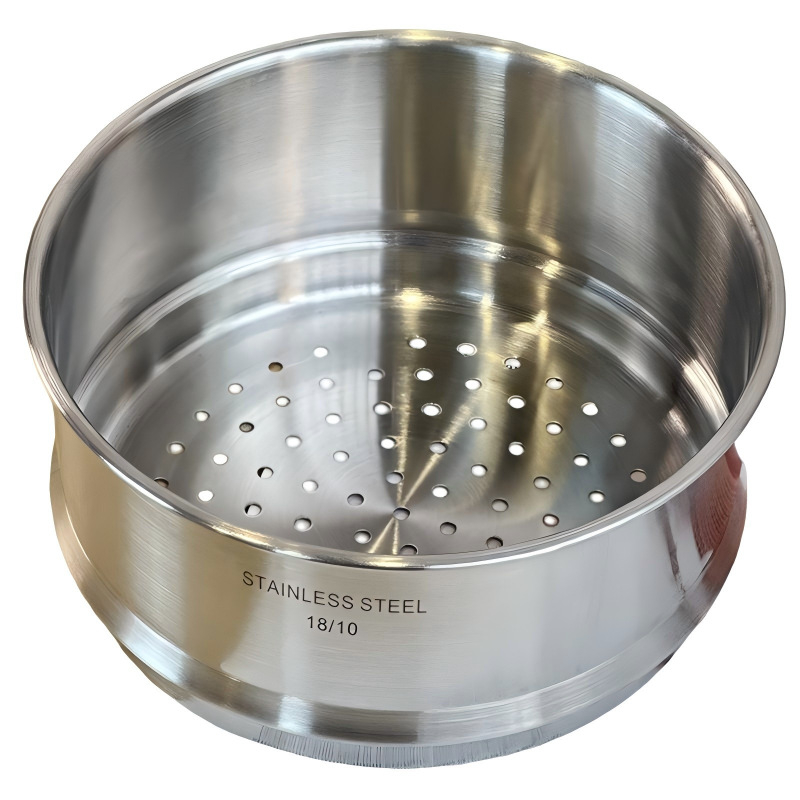 Coș de aburi din oțel inoxidabil 18/10, calitate alimentară, pentru bucătărie casnică, insert universal de aburi, pereți întăriți