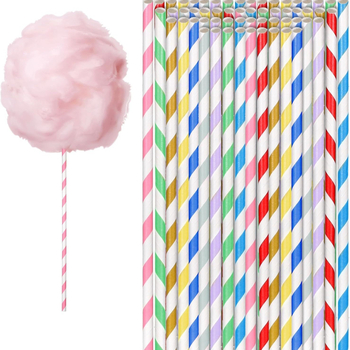 100-komadni paket papirnih slamki različitih boja, slamke s prugama i štapići za marshmallows