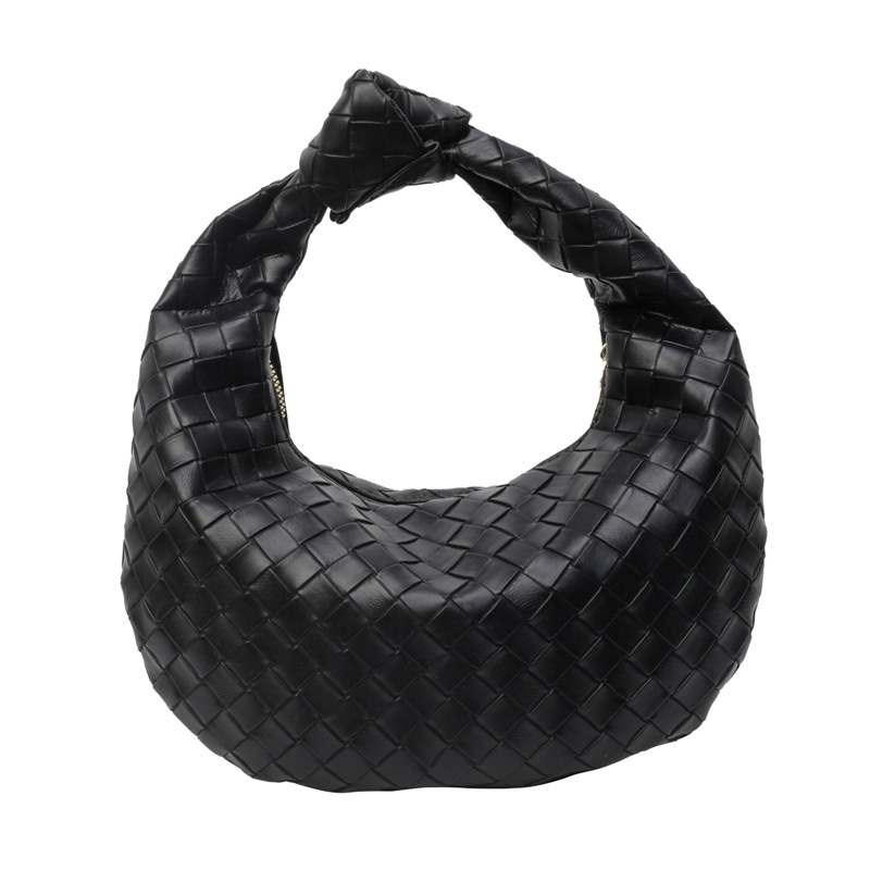 PU pletena ženska torba, mala veličina, ljeto 2024, jednobojna, za ruku i na ramenu