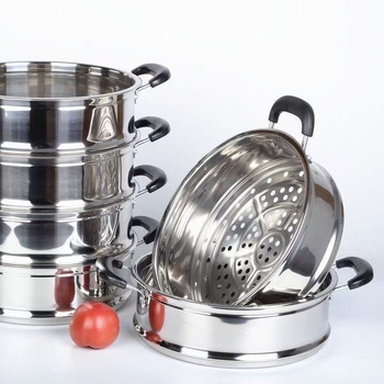 Coș de aburi din oțel inoxidabil 201, cu mâner, suport universal rezistent la temperaturi înalte pentru plite electrice, grilă de abur cu margine plată 30–40 cm