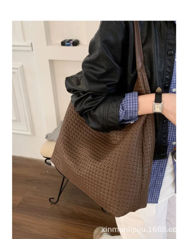 Ženska visokokvalitetna tkanina tote torba, 2025. jesen-zima, retro stil, velika zapremina, za jedno rame
