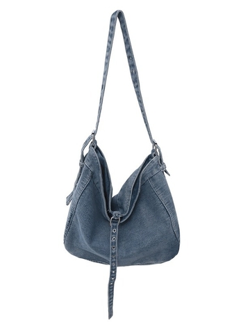 Oprana denim torbica za rame – retro radni stil, velika kapaciteta, tote i crossbody.