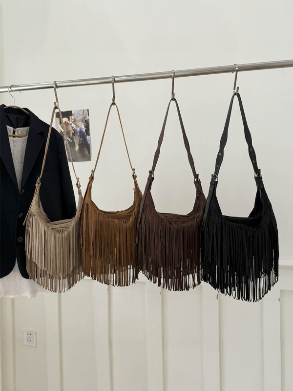 Ženska torba s resicama, crossbody torba, boho retro stil, velika kapacitet, moderna i svestrana