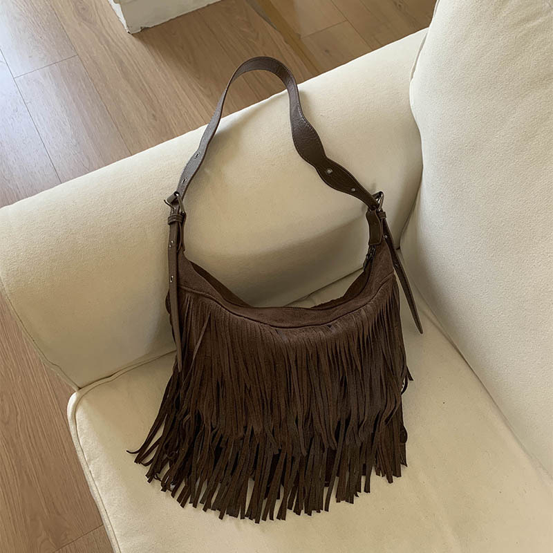 Ženska torba s resicama, crossbody torba, boho retro stil, velika kapacitet, moderna i svestrana