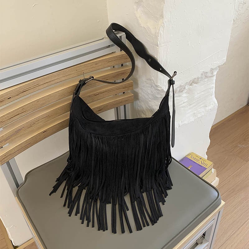 Ženska torba s resicama, crossbody torba, boho retro stil, velika kapacitet, moderna i svestrana