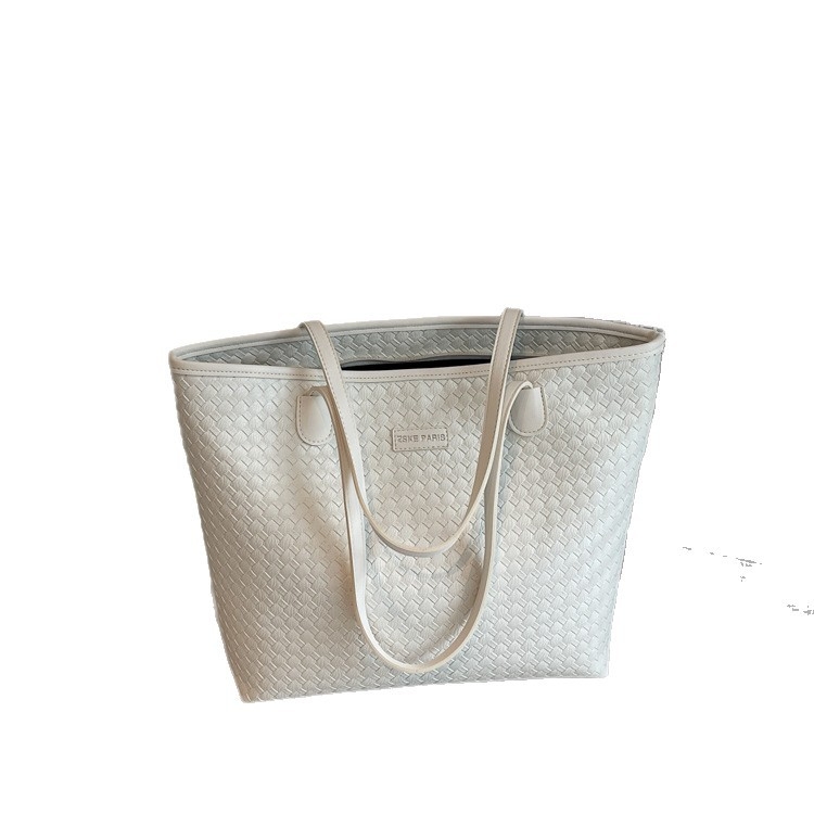 Ženska tote torba od PU kože, velika zapremina, torba u obliku kante, zatvarač na zip, mekana, gradski minimalistički stil, dvije naramenice, podstava od poliestera i pamuka, za svakodnevnu upotrebu (ljeto 2025)