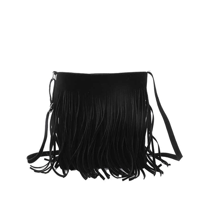 Ženska torbica smeđe boje, retro zapadnjački stil s resicama, boho stil, crossbody torba