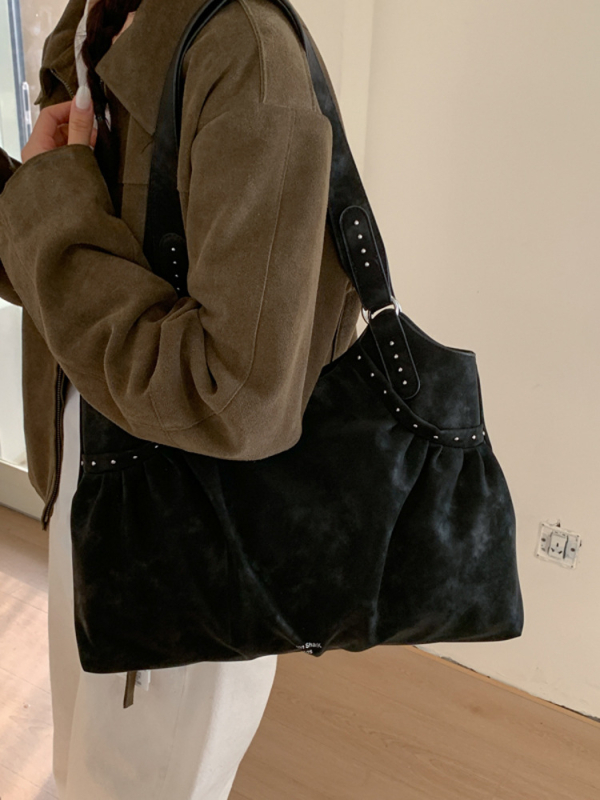 Retro inspirirana casual Tote torba velikog kapaciteta, teksturirani završetak, ženska torba preko ramena, jesen-zima 2025