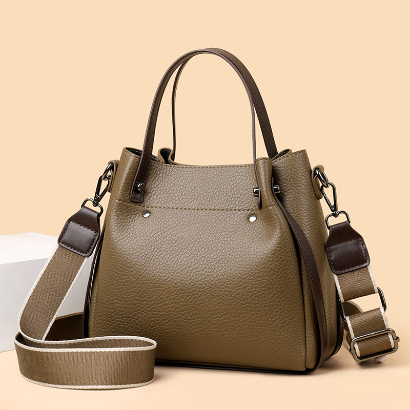 Ženska torba tipa kanta s širokim remenom, velika kapaciteta, crossbody i ručna – 2025 novi model