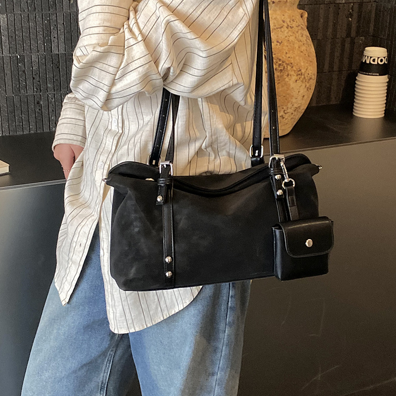 H.S ženska velika kapaciteta torba preko ramena, patchwork dizajn, 2026 novi model, urban stil, zatvarač, PU koža, podstava od poliester, vodoravni kvadratni oblik
