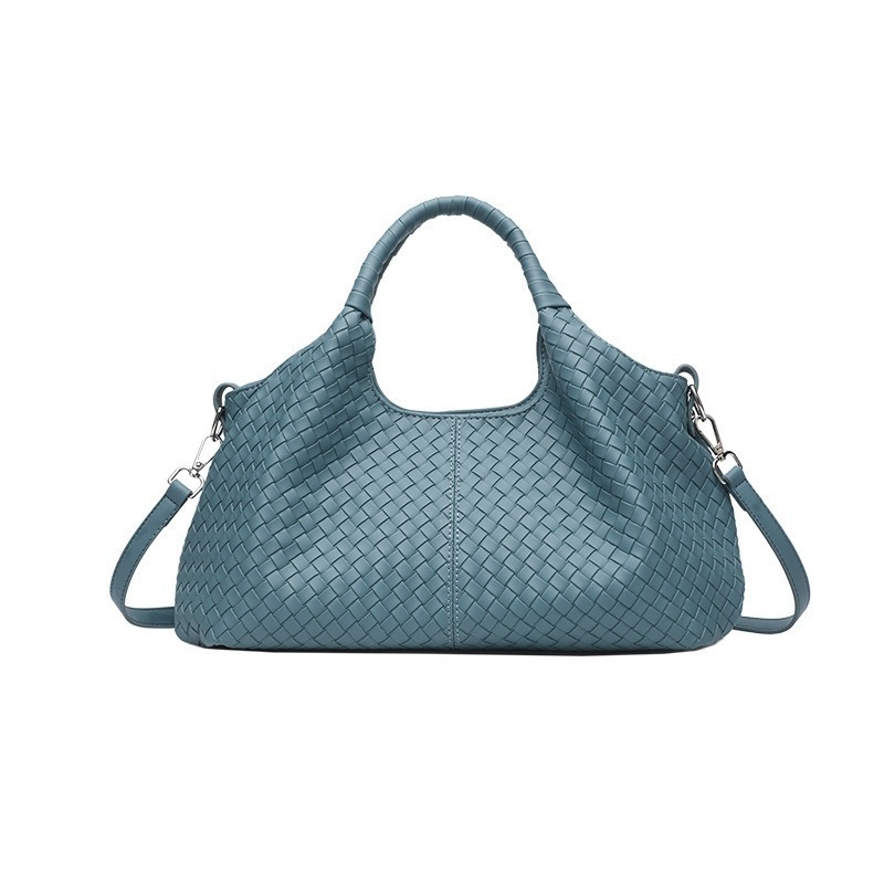 Srednja veličina PU crossbody torba, gradski stil, pletena tekstura, zatvaranje zipom, unutarnja zip torbica, vanjska torbica s patch detaljem, horizontalni kvadratni oblik, jedna naramenica