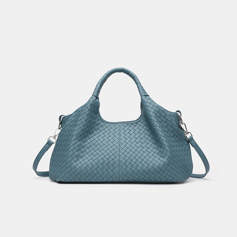 Srednja veličina PU crossbody torba, gradski stil, pletena tekstura, zatvaranje zipom, unutarnja zip torbica, vanjska torbica s patch detaljem, horizontalni kvadratni oblik, jedna naramenica