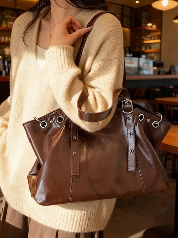 Ženska tote torba s velikim kapacitetom, retro stil, casual torba za nošenje preko ramena