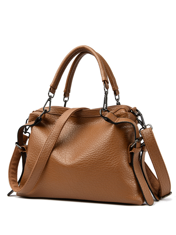 Ženska Boston torba s lychee uzorkom, velika kapaciteta, ramenska i crossbody varijanta, euro-američki stil