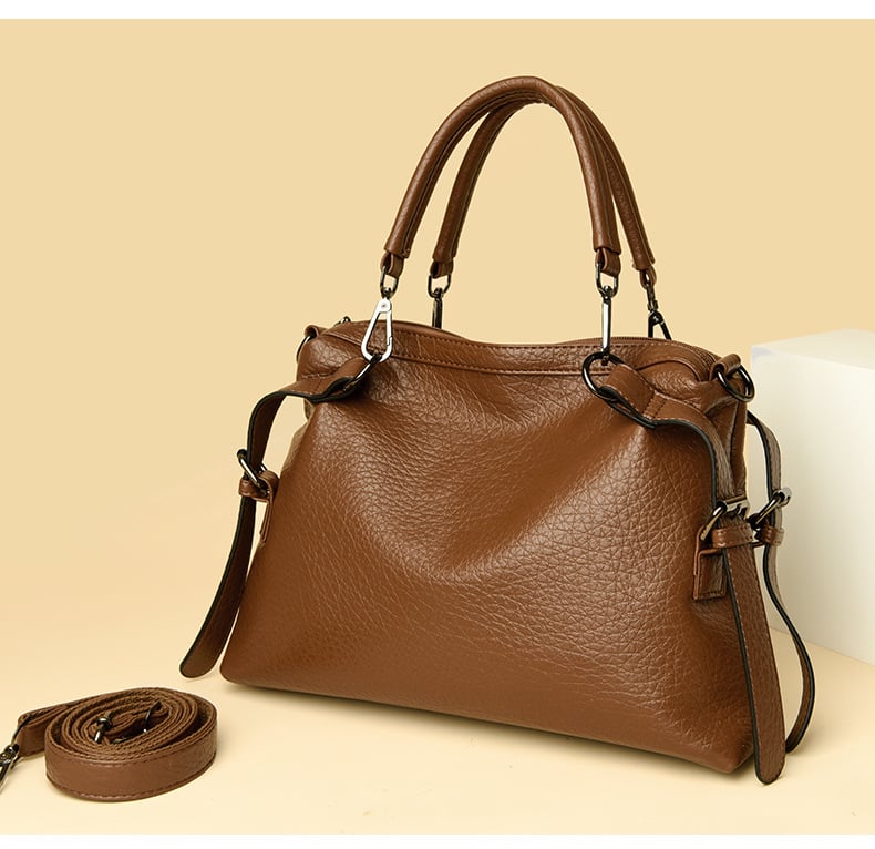 Ženska Boston torba s lychee uzorkom, velika kapaciteta, ramenska i crossbody varijanta, euro-američki stil
