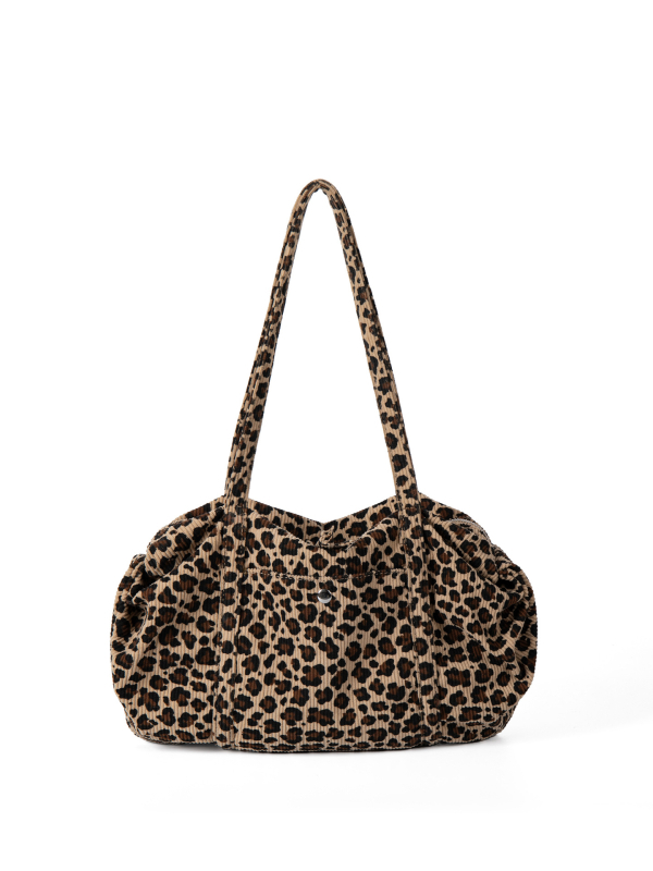 Tote torba velike kapacitete, korejskog stila za žene, leopard uzorak, retro, svestrana za nošenje u ruci i preko ramena