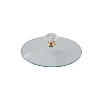 Capac de oală din sticlă, transparent, rotund, fără margine, universal pentru oale de supă