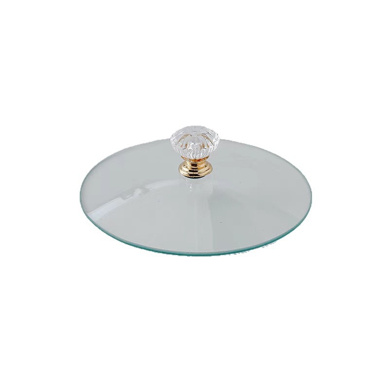 Capac de oală din sticlă, transparent, rotund, fără margine, universal pentru oale de supă