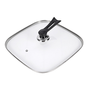 Capac pătrat în stil coreean, 30 cm, pentru oală electrică, capac din sticlă temperată, universal pentru oale pătrate, set accesorii