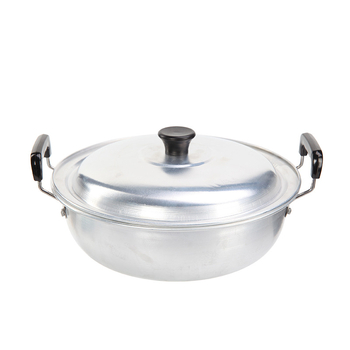 Oală de supă din aluminiu pur, întărită, cu două mânere; oală mică din aluminiu pentru lapte, ramen, terci și tocăni, potrivită pentru plita cu gaz