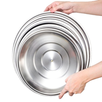Capac de wok din oțel inoxidabil, rotund, îngroșat, extra mare, pentru uz casnic și comercial