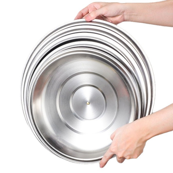 Capac de wok din oțel inoxidabil, rotund, îngroșat, extra mare, pentru uz casnic și comercial