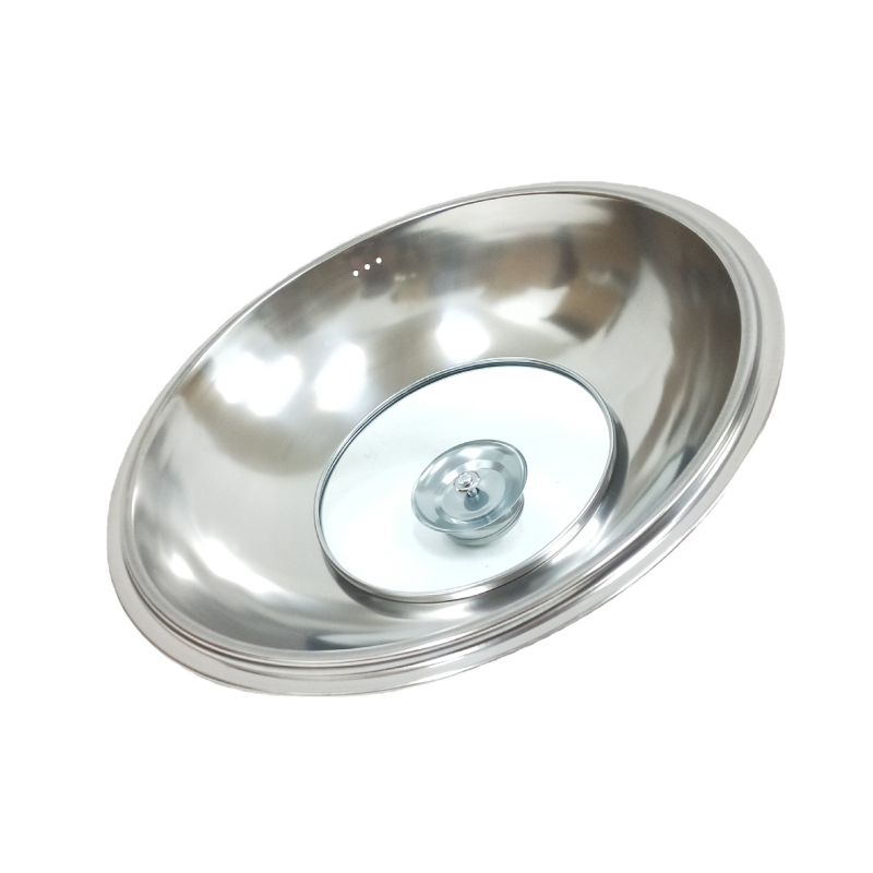 Capac 30-36 cm din oțel inoxidabil nemagnetic, cu sticlă, capac universal tip combinație pentru oale și tigăi