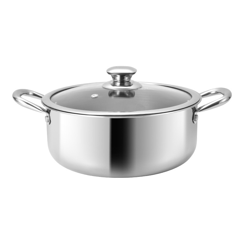 Capac din sticlă temperată pentru oale, capac din oțel inoxidabil pentru supe, transparent, universal pentru uz casnic, îngroșat și rezistent la temperaturi înalte