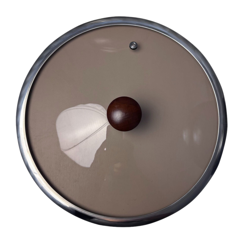 Capac de oală din sticlă, rezistent la explozie, universal, din oțel inoxidabil 304, margine lată, transparent, rotund, diametru 16 cm