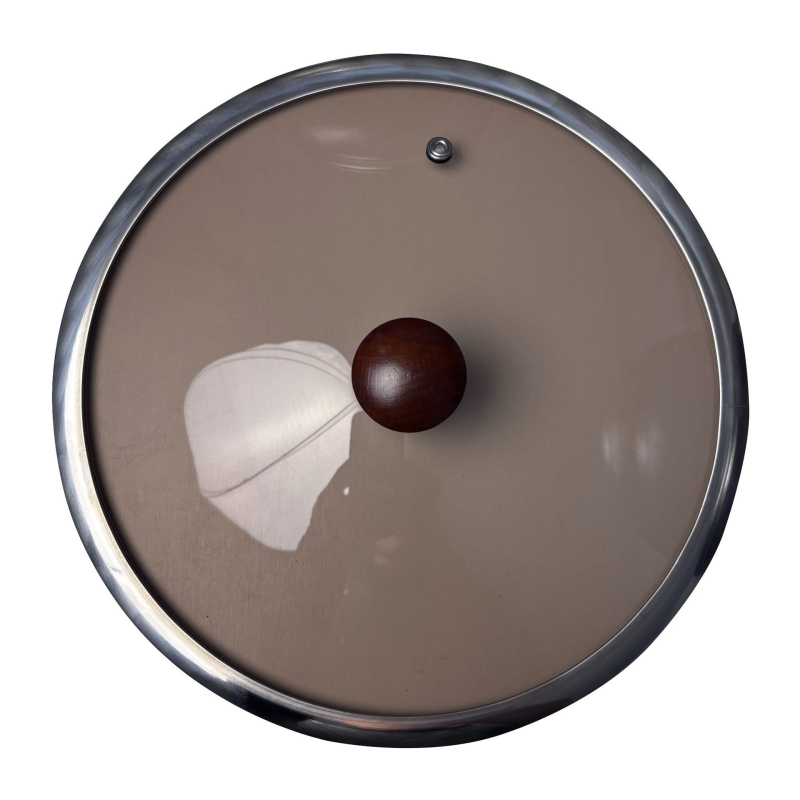 Capac de oală din sticlă, rezistent la explozie, universal, din oțel inoxidabil 304, margine lată, transparent, rotund, diametru 16 cm
