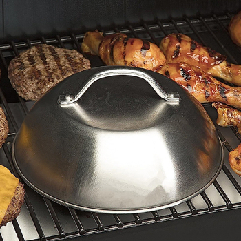 Capac pentru grătar din oțel inoxidabil, 9 inch, arc circular, teppanyaki, protecție împotriva arsurilor, gătit în aer liber.