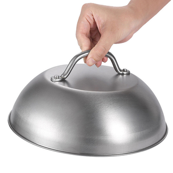 Capac pentru grătar din oțel inoxidabil, 9 inch, arc circular, teppanyaki, protecție împotriva arsurilor, gătit în aer liber.