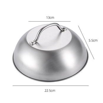 Capac pentru grătar din oțel inoxidabil, 9 inch, arc circular, teppanyaki, protecție împotriva arsurilor, gătit în aer liber.