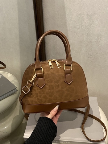 Zenska torbica s leopard printom, moda 2026, retro stil, velika kapaciteta, PU kožna torbica