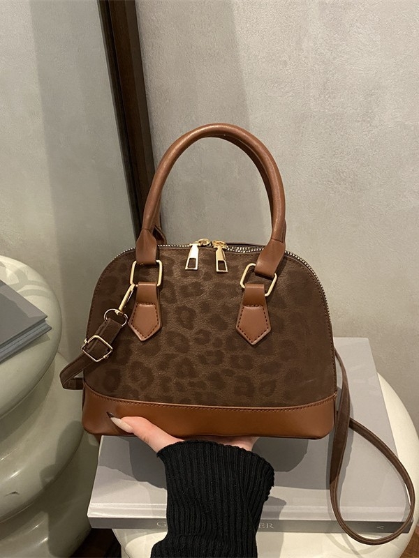 Zenska torbica s leopard printom, moda 2026, retro stil, velika kapaciteta, PU kožna torbica