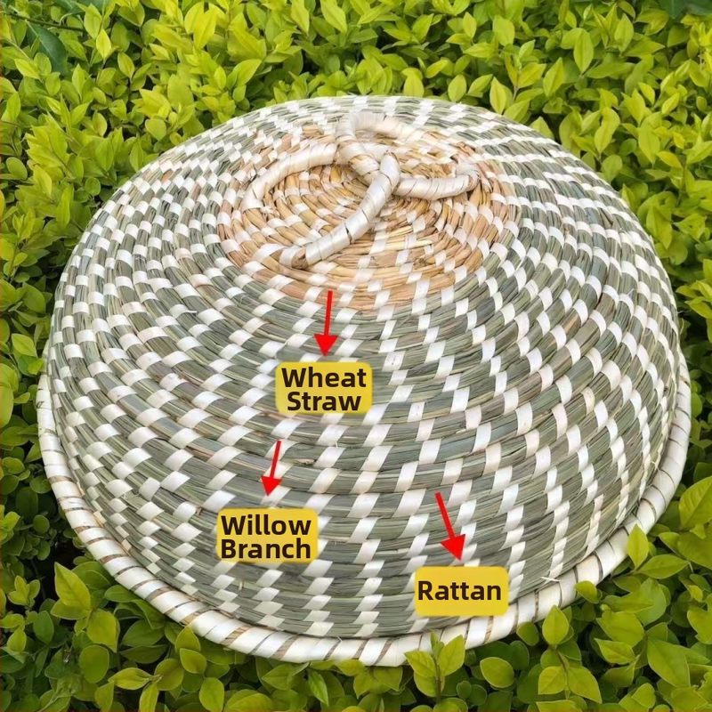 Cap de abur din pai natural, țesut manual, fără picuri