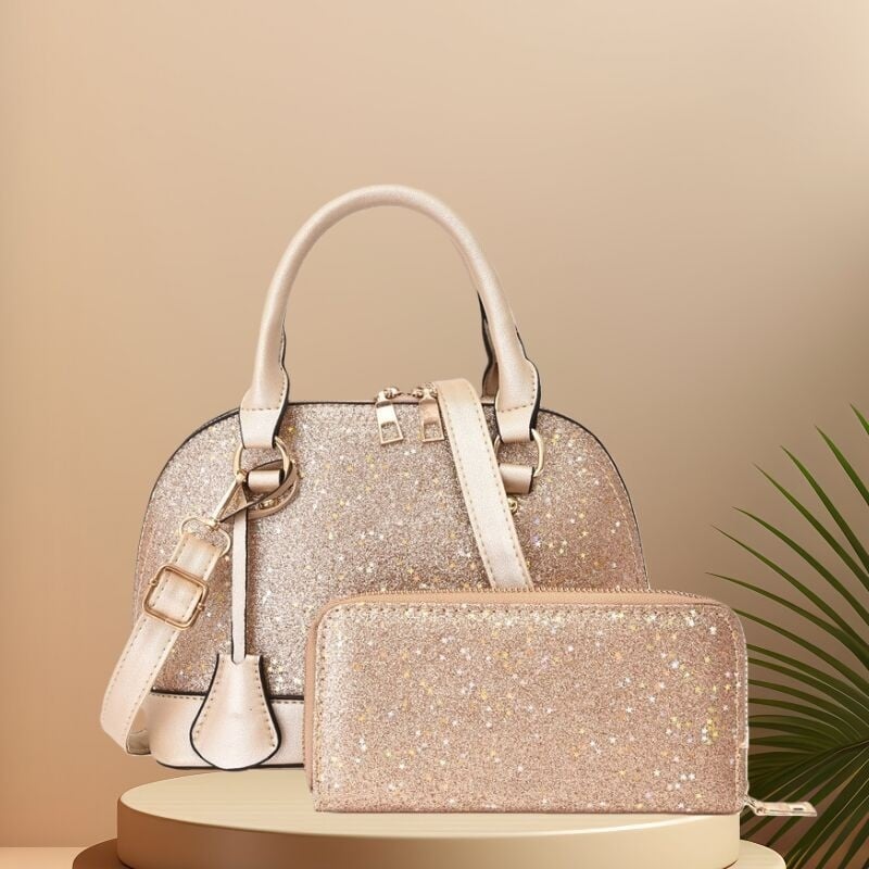Dvodijelni set torbi u obliku školjke, korejskog stila sa šljokicama, ženska torba za rame/crossbody