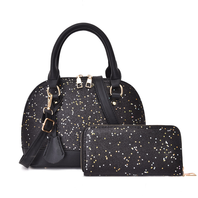Dvodijelni set torbi u obliku školjke, korejskog stila sa šljokicama, ženska torba za rame/crossbody