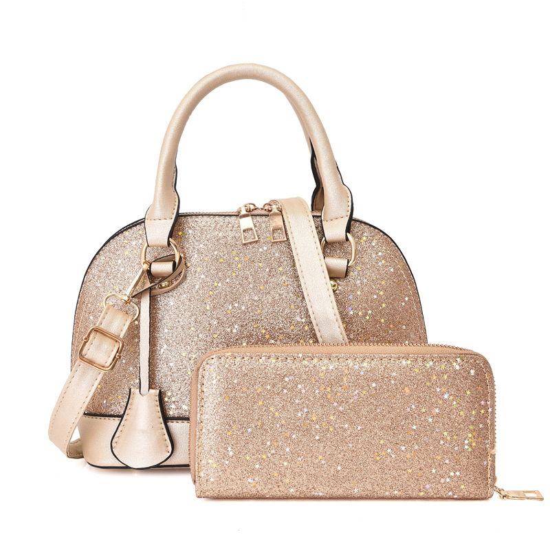 Dvodijelni set torbi u obliku školjke, korejskog stila sa šljokicama, ženska torba za rame/crossbody