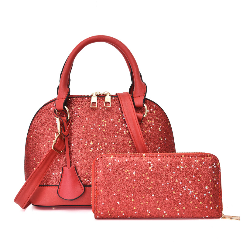 Dvodijelni set torbi u obliku školjke, korejskog stila sa šljokicama, ženska torba za rame/crossbody