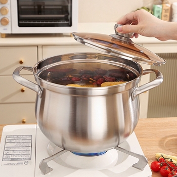 Oală dublă din oțel inoxidabil pentru abur, uz casnic, cu mâneri duble, oală de gătit abur pentru supe, compatibilă cu plite cu inducție și cu gaz, mare capacitate, design curbat