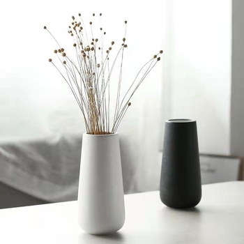 Vază ceramică cu glazură în model de fulg de zăpadă, sfoară din cânepă, decor nordic minimalist pentru flori uscate