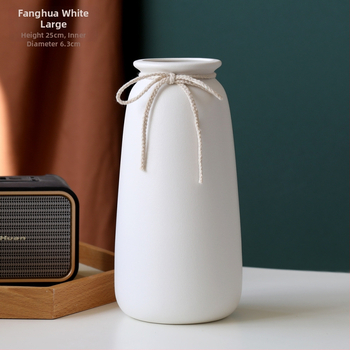 Vază ceramică cu glazură în model de fulg de zăpadă, sfoară din cânepă, decor nordic minimalist pentru flori uscate