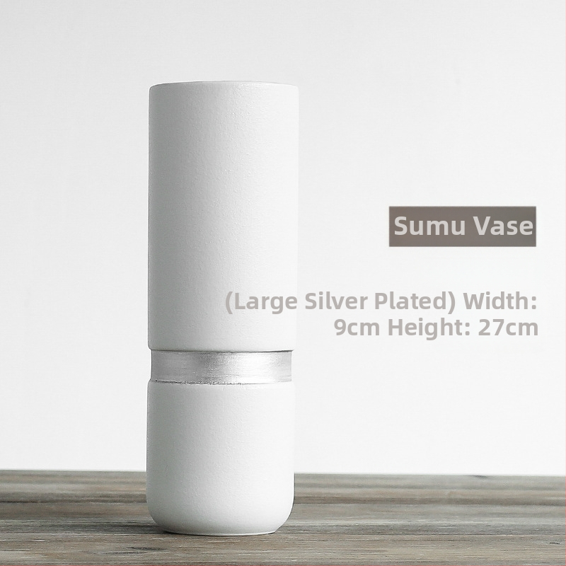 Vază ceramică cu glazură în model de fulg de zăpadă, sfoară din cânepă, decor nordic minimalist pentru flori uscate