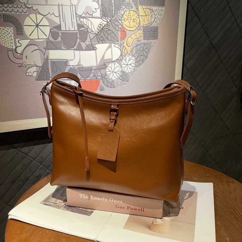 Ženska torba od prave kože, gornji sloj biljno obrađene kravlje kože, tote torba velike kapacitete, za rame ili crossbody, minimalistički stil