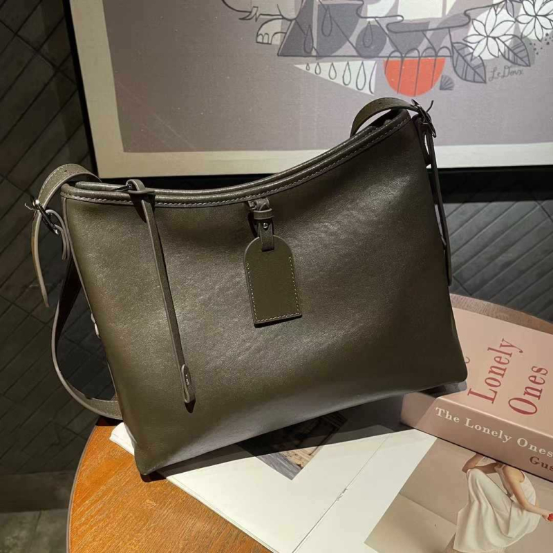 Ženska torba od prave kože, gornji sloj biljno obrađene kravlje kože, tote torba velike kapacitete, za rame ili crossbody, minimalistički stil